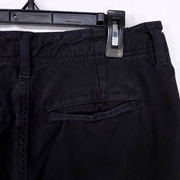 Free People Chino Pants Womens 26 Button Fly Cuff Hem Distress Black Trousers - Picture 8 of 16